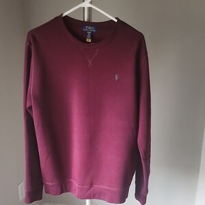 Polo Ralph Lauren Burgandy Crew Neck Fleece Sweatshirt